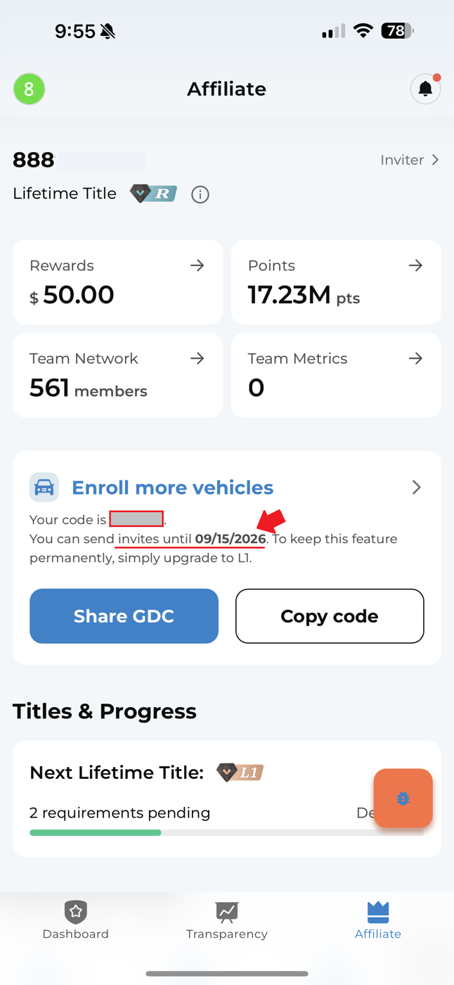 Invitation capability status