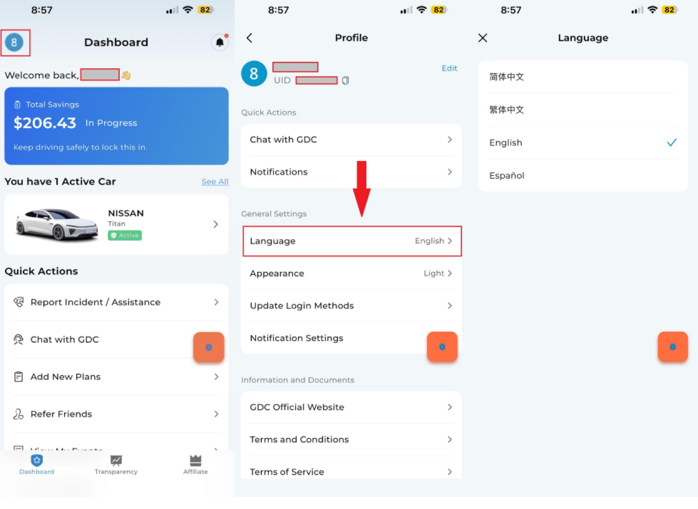 Change app language