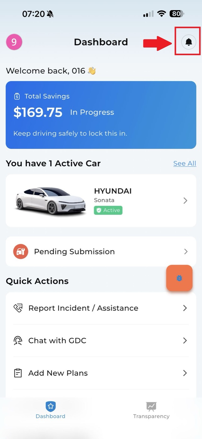 Notification bell in the GDC App
