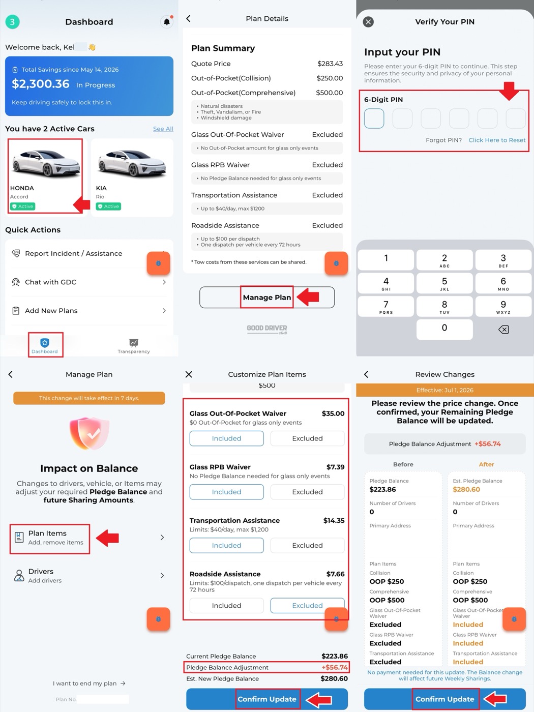 Add optional plan items