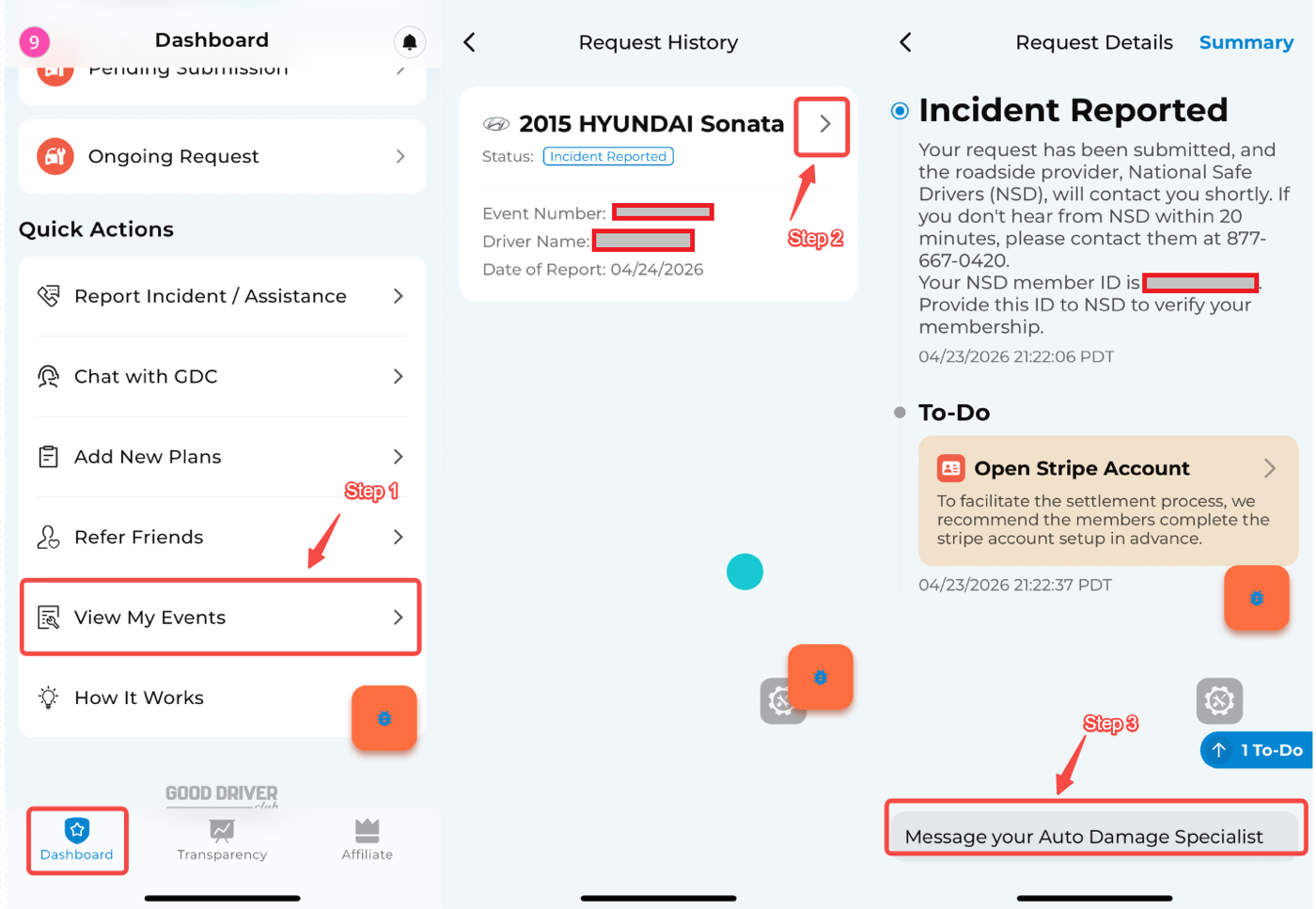 Contact ADS in the GDC App